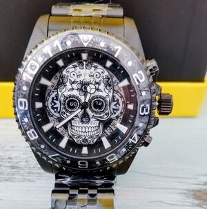 Invicta Exclusive Pro Diver Mens Skull Dial Watch